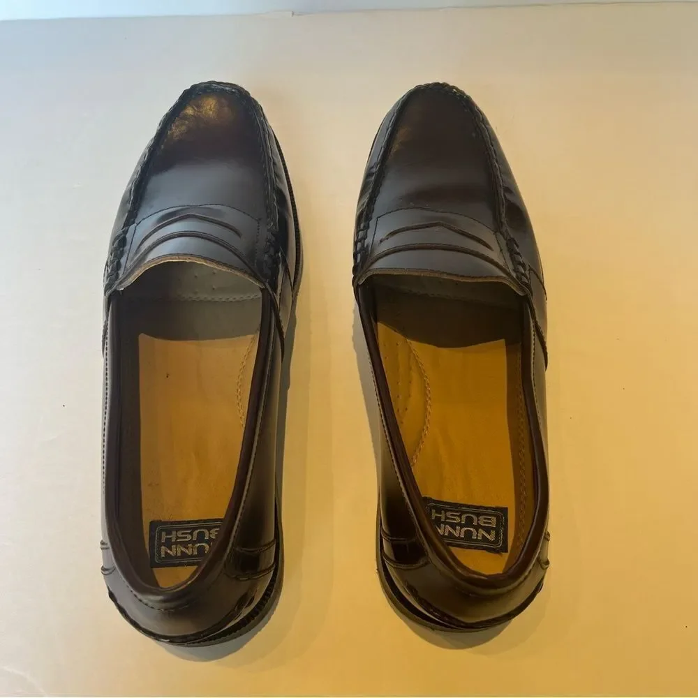 Nunn Bush Men's Burgundy Leather Penny Loafers Slip On Lincoln size 12M